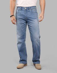 LT BLUE 5 Pocket Midrise Loose Fit Stretch Jeans