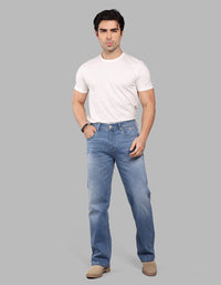 LT BLUE 5 Pocket Midrise Loose Fit Stretch Jeans