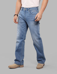 LT BLUE 5 Pocket Midrise Loose Fit Stretch Jeans