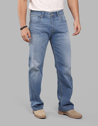 LT BLUE 5 Pocket Midrise Loose Fit Stretch Jeans