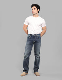Med Blue 5 Pocket Midrise Loose Fit Stretch Jeans