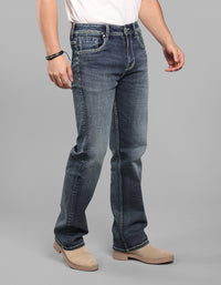 Med Blue 5 Pocket Midrise Loose Fit Stretch Jeans