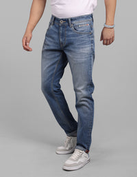 Med Blue 5 Pocket Low-Rise Ankle Length Stretch Jeans