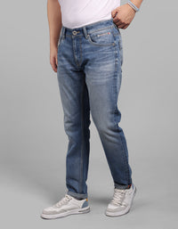Med Blue 5 Pocket Low-Rise Ankle Length Stretch Jeans