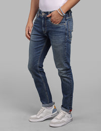 Dark Blue Low-Rise Ankle Length Stretch Jeans