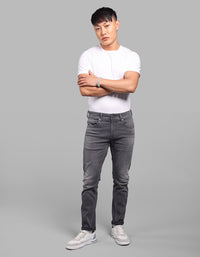 Med Grey Low-Rise Ankle Length Stretch Jeans