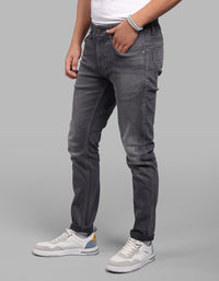 Med Grey Low-Rise Ankle Length Stretch Jeans