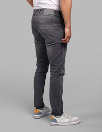Med Grey Low-Rise Ankle Length Stretch Jeans
