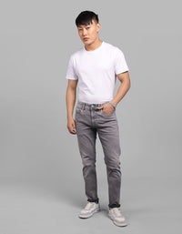 Med Grey 5 Pocket Low-Rise Ankle Length Stretch Jeans