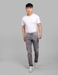 Med Grey 5 Pocket Low-Rise Ankle Length Stretch Jeans