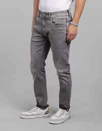 Med Grey 5 Pocket Low-Rise Ankle Length Stretch Jeans