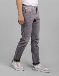 Med Grey 5 Pocket Low-Rise Ankle Length Stretch Jeans