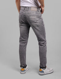 Med Grey 5 Pocket Low-Rise Ankle Length Stretch Jeans