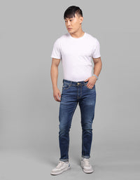 Med Blue 5 Pocket Low-Rise Ankle Length Stretch Jeans