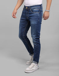 Med Blue 5 Pocket Low-Rise Ankle Length Stretch Jeans