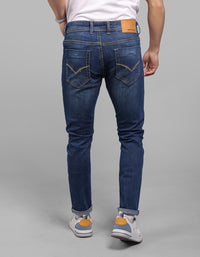 Med Blue 5 Pocket Low-Rise Ankle Length Stretch Jeans
