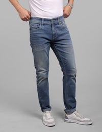 Med Blue 5 Pocket Low-Rise Ankle Length Stretch Jeans