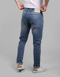Med Blue 5 Pocket Low-Rise Ankle Length Stretch Jeans