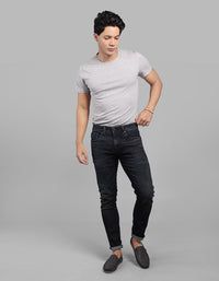 Med Blue 5 Pocket Low-Rise Ankle Length Stretch Jeans
