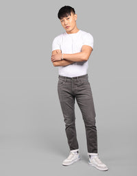 Med Brown Low-Rise Ankle Length Stretch Jeans