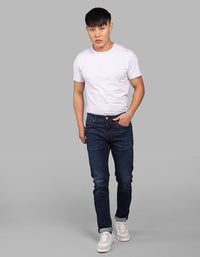 Dark Blue Low-Rise Ankle Length Stretch Jeans