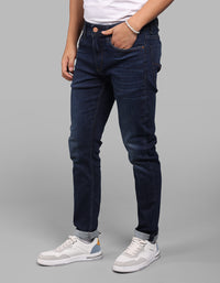 Dark Blue Low-Rise Ankle Length Stretch Jeans