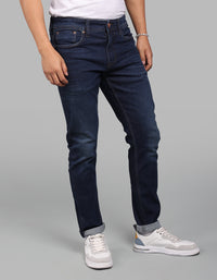 Dark Blue Low-Rise Ankle Length Stretch Jeans