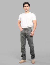 Olive Midrise, Comfort And Straight Crop Length Stretch Jeans