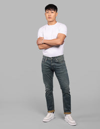 Dark Green Low-Rise Ankle Length Stretch Jeans