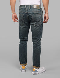 Dark Green Low-Rise Ankle Length Stretch Jeans
