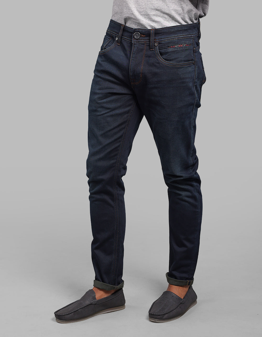 Dk Blue 5 Pocket Low-Rise Ankle Length Stretch Jeans