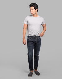 Dark Blue Low-Rise Ankle Length Stretch Jeans