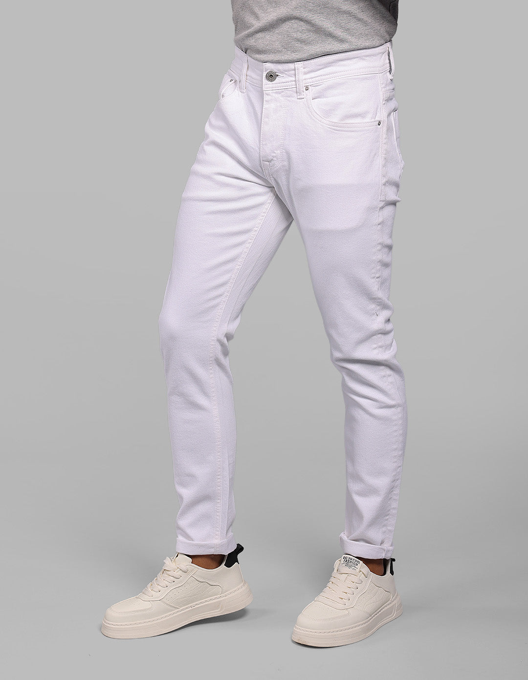 White 5 Pocket Low-Rise Ankle Length Stretch Jeans