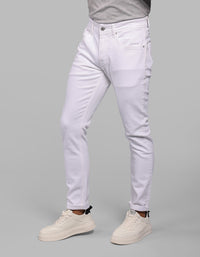 White 5 Pocket Low-Rise Ankle Length Stretch Jeans