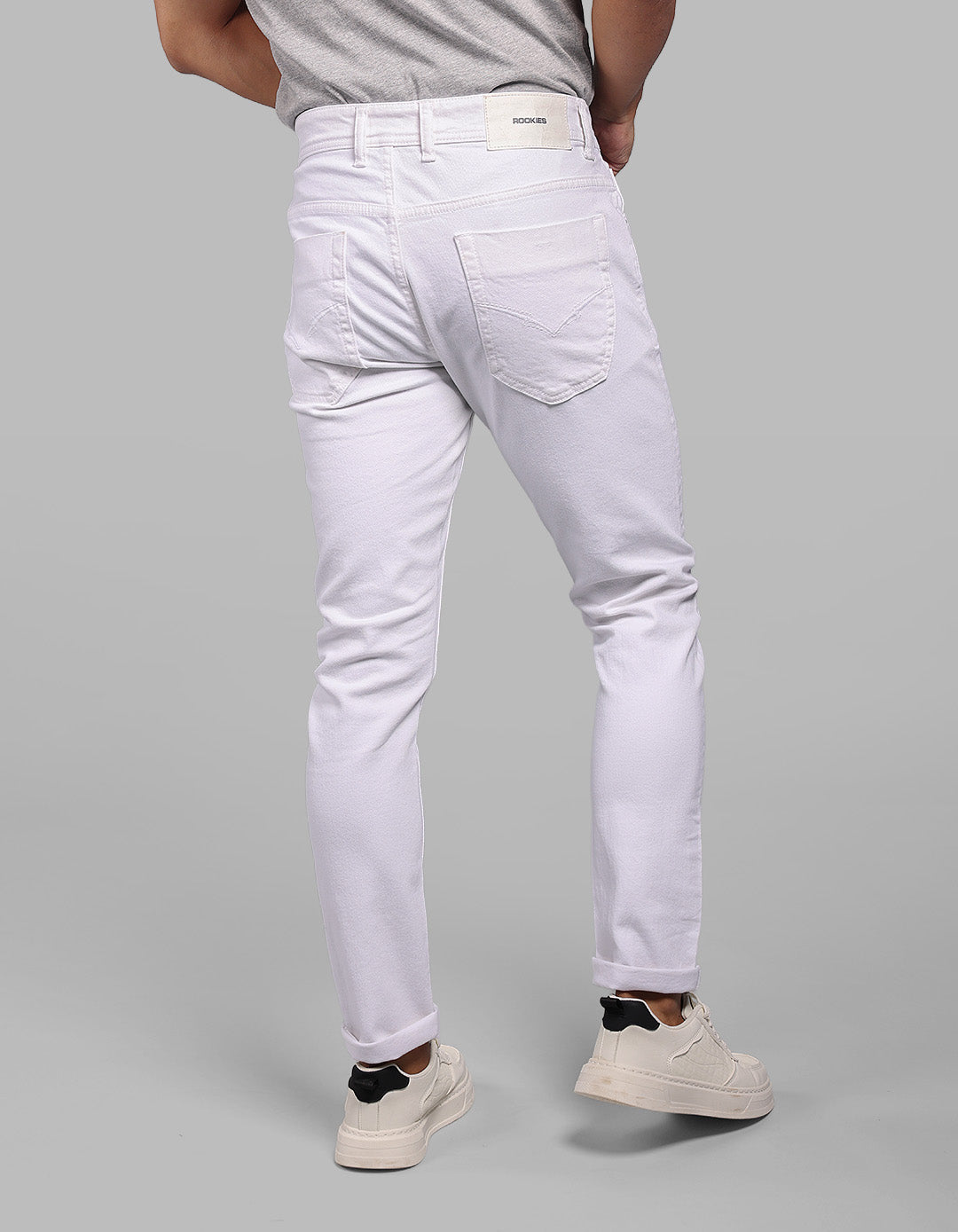 White 5 Pocket Low-Rise Ankle Length Stretch Jeans