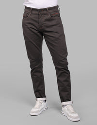 Brown 5 Pocket Low-Rise Ankle Length Stretch Jeans