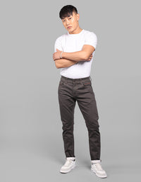 Brown 5 Pocket Low-Rise Ankle Length Stretch Jeans