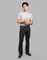 CHARCOAL 5 Pocket Mid Rise Loose Boot Leg Stretch Jeans