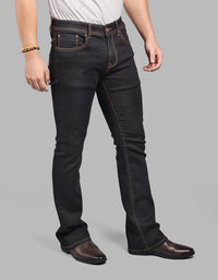 CHARCOAL 5 Pocket Mid Rise Cropped length Loose Boot Leg Stretch Jeans