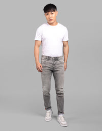 Grey 5 Pocket Low-Rise Ankle Length Stretch Jeans