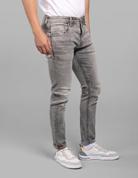 Grey 5 Pocket Low-Rise Ankle Length Stretch Jeans