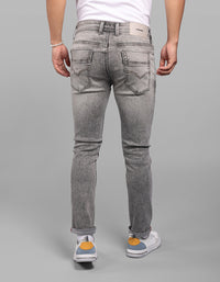 Grey 5 Pocket Low-Rise Ankle Length Stretch Jeans