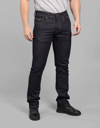 Dk Blue 5 Pocket Mid-Rise Slim Straight Fit Stretch Jeans