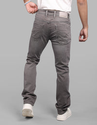 Med Brown Mid-Rise Slim Straight Fit Stretch Jeans