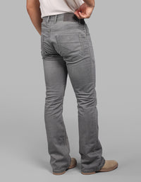Light Grey Mid Rise Loose Boot Leg Stretch Jeans