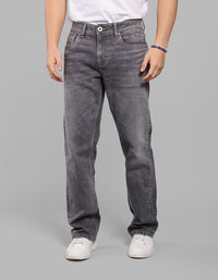 Med Grey 5 Pocket Midrise, Comfort And Straight Fit Stretch Jeans