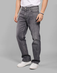 Med Grey 5 Pocket Midrise, Comfort And Straight Fit Stretch Jeans