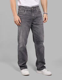 Med Grey 5 Pocket Midrise, Comfort And Straight Crop Length Stretch Jeans