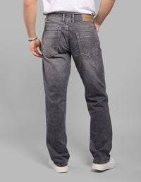 Med Grey 5 Pocket Midrise, Comfort And Straight Crop Length Stretch Jeans