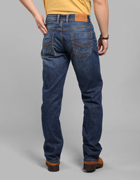 Dk Blue 5 Pocket Midrise, Comfort And Straight Crop Length Stretch Jeans